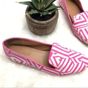 J. CREW Addie Printed Pink Neon Loafers